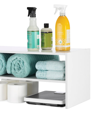 Whitmor Shoe Rack with shoes demonstrates organized entryway and easy access.