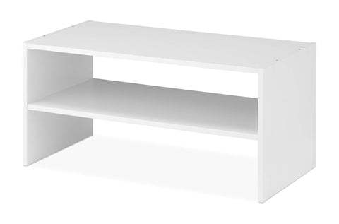 Whitmor Wood Stackable Shoe Rack ready for easy assembly with included tools.