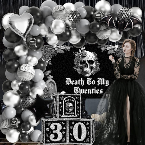 WHYMEO 30th foil balloon 32 inch creates a dramatic centerpiece.