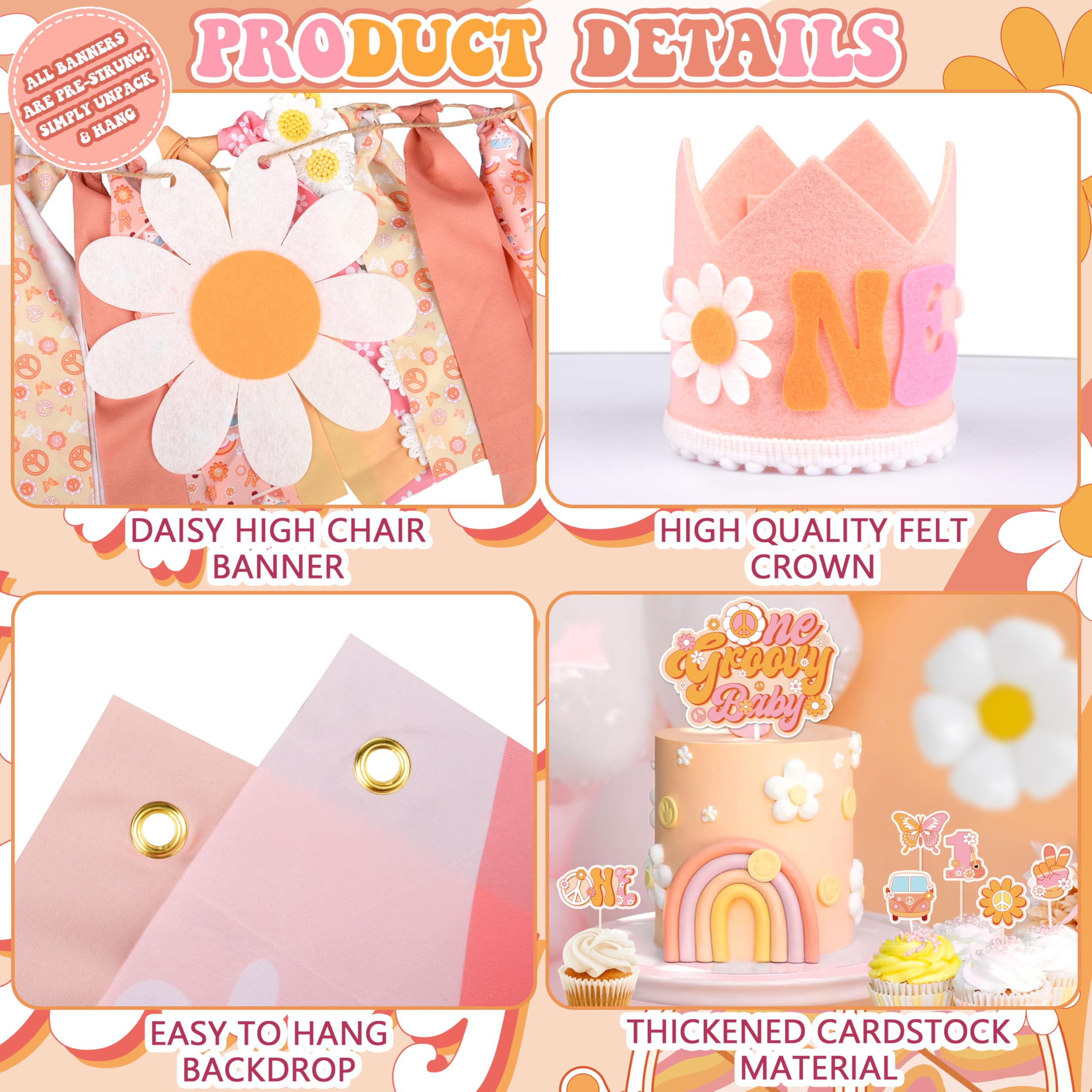 WHYMEO Groovy One hippie boho garland adds whimsical charm