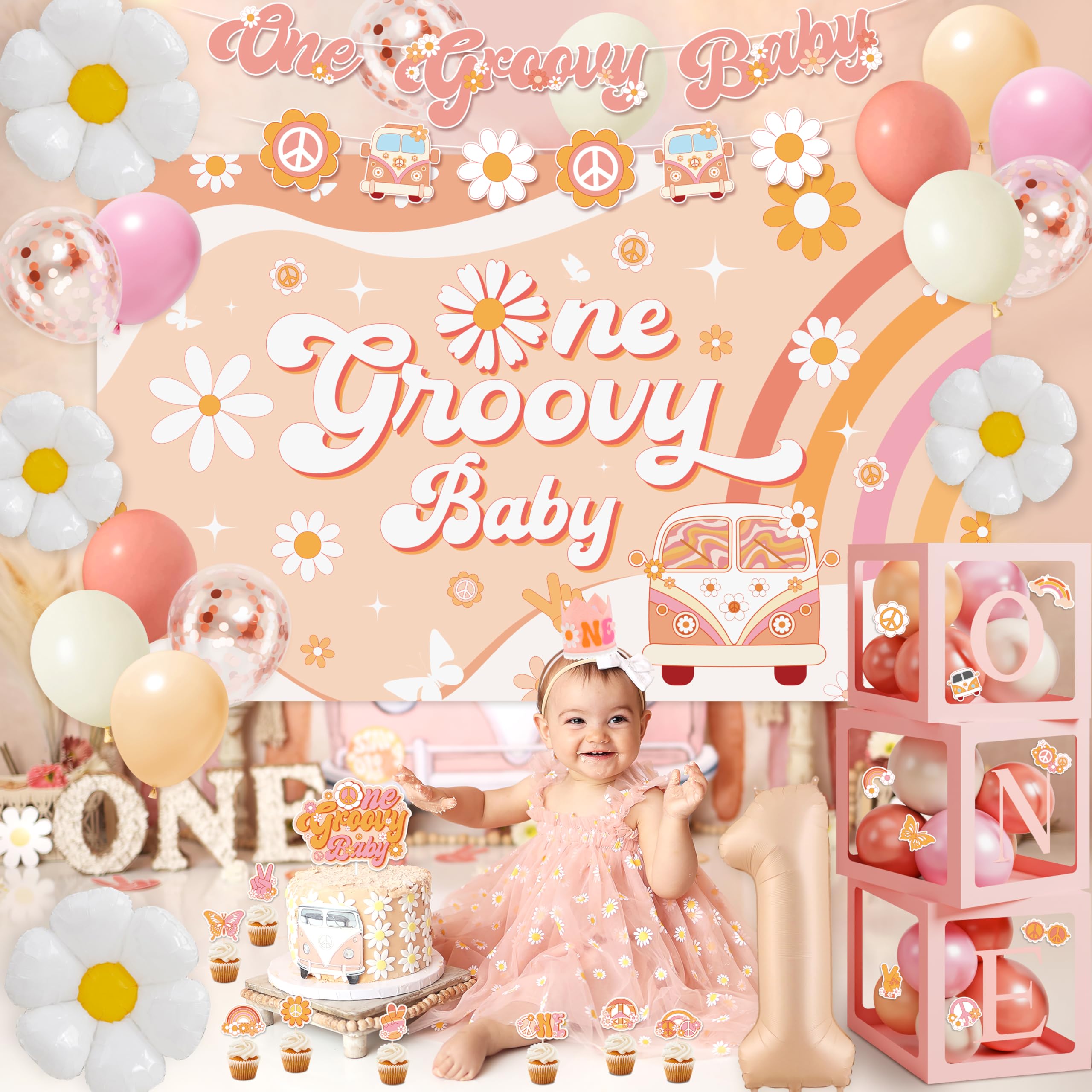 WHYMEO Groovy One poster reinforces the boho party theme for photos
