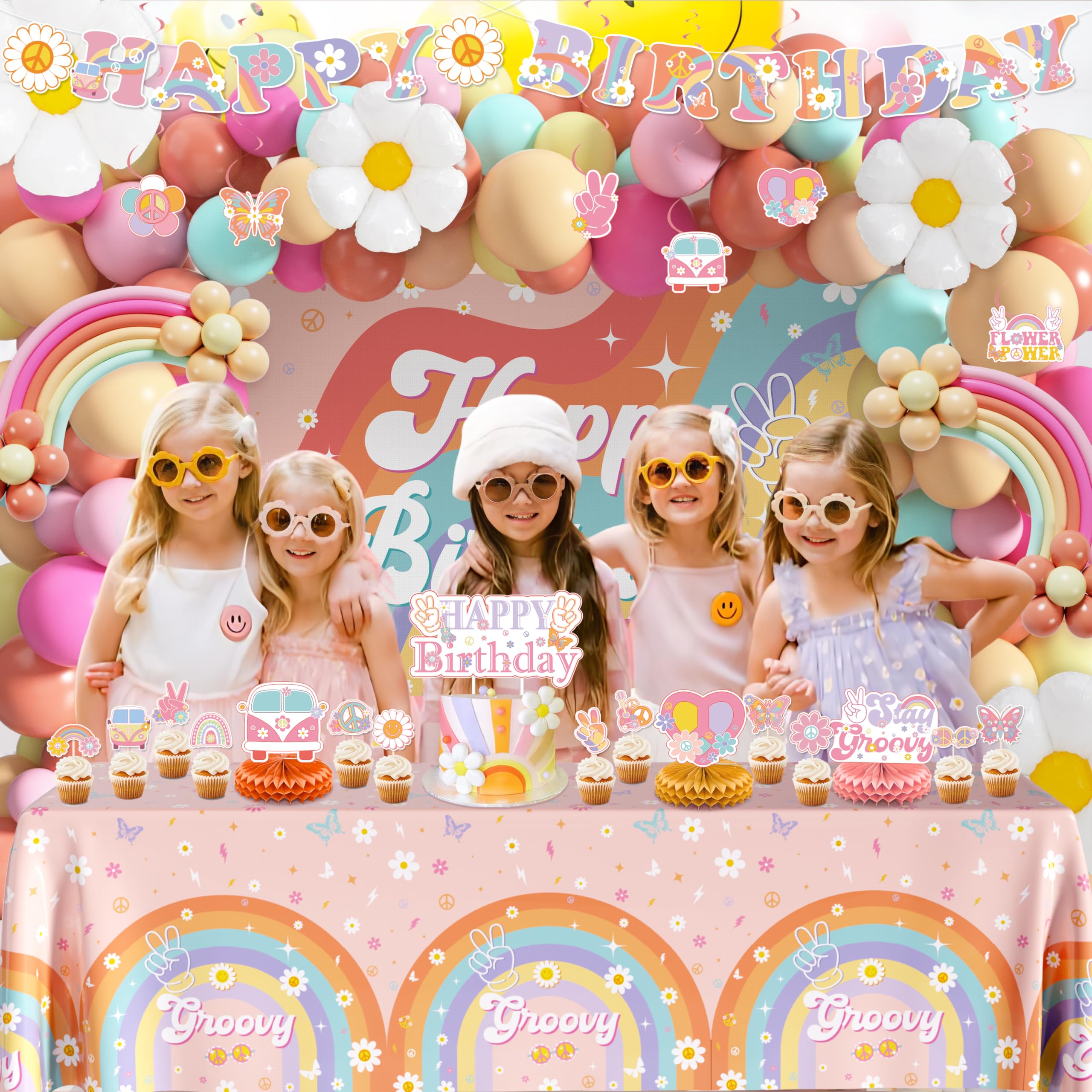 Whymeo rainbow latex balloons offer dynamic party color.