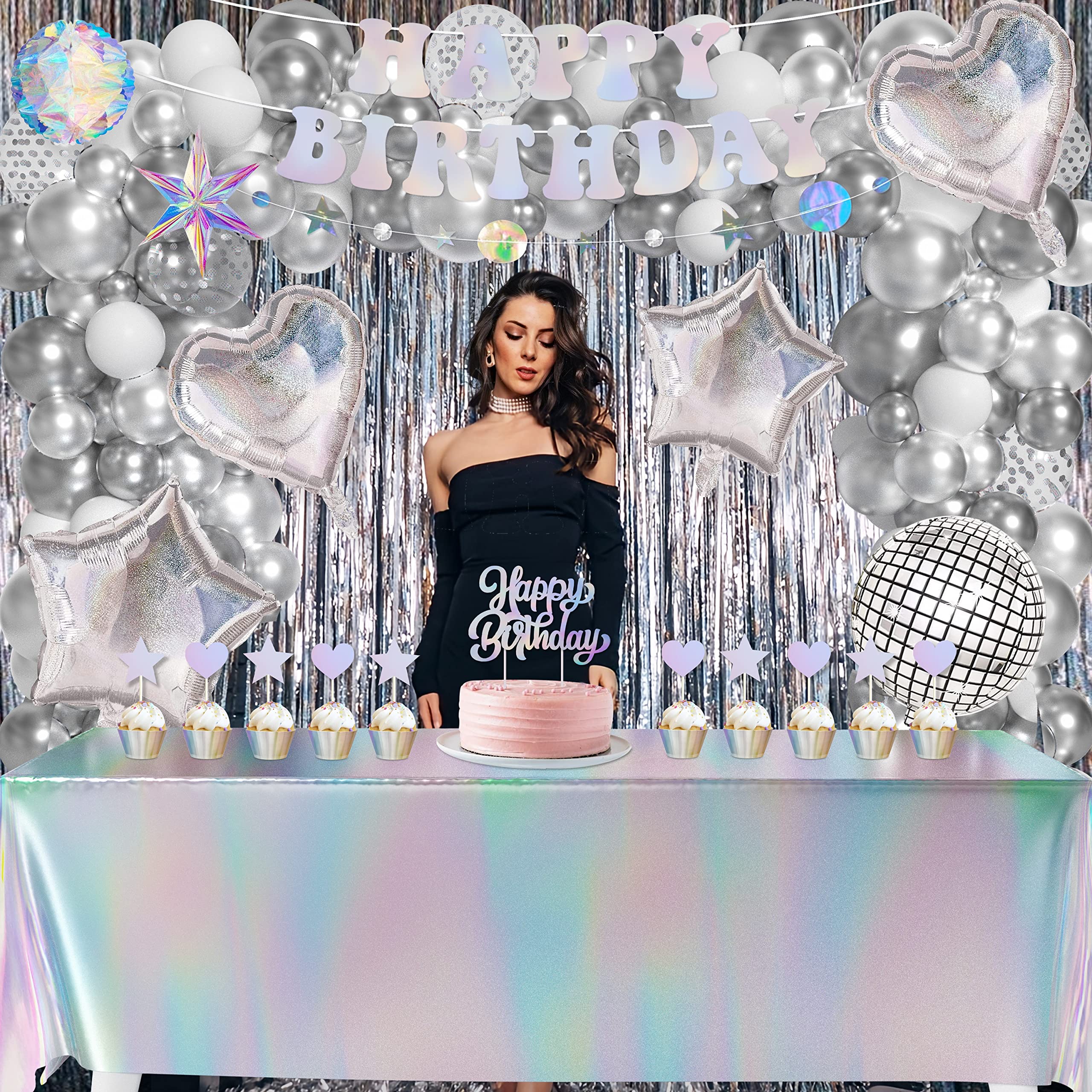WHYMEO star foil balloons 18 inch add retro sparkle to the party.