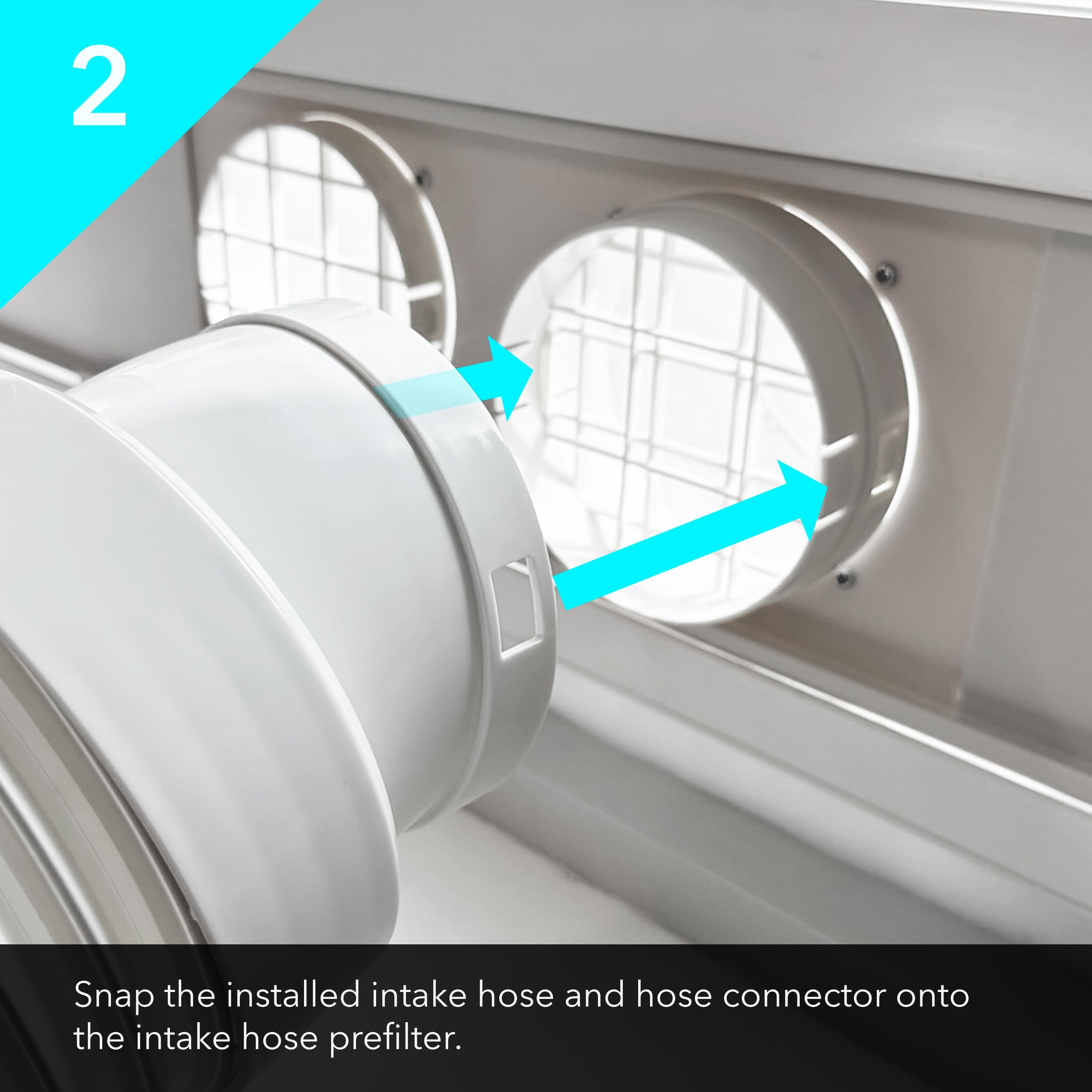 Whynter intake filter in use on ARC unit, improving air cleanliness.