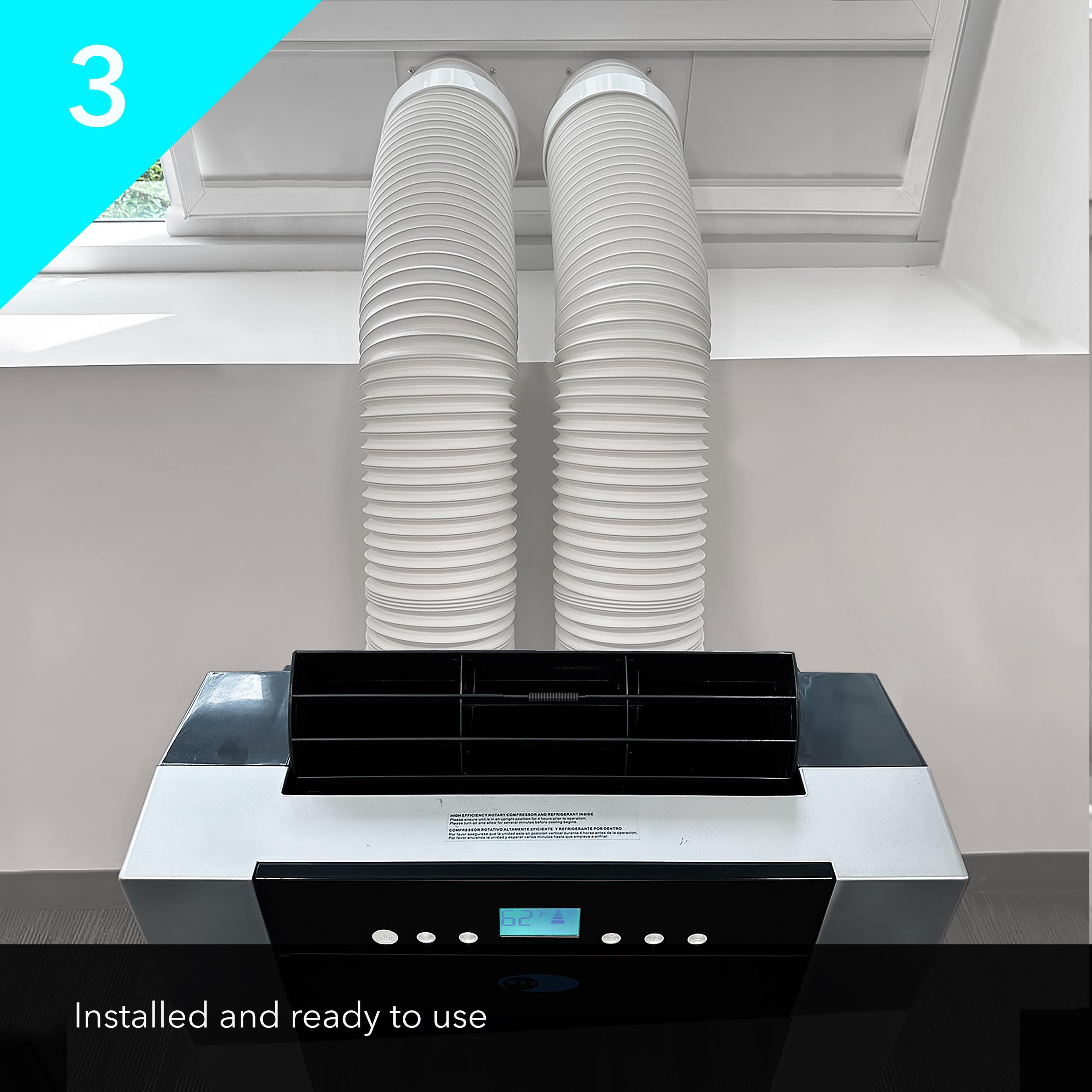 Whynter filter being washed for reuse, extending portable AC life.