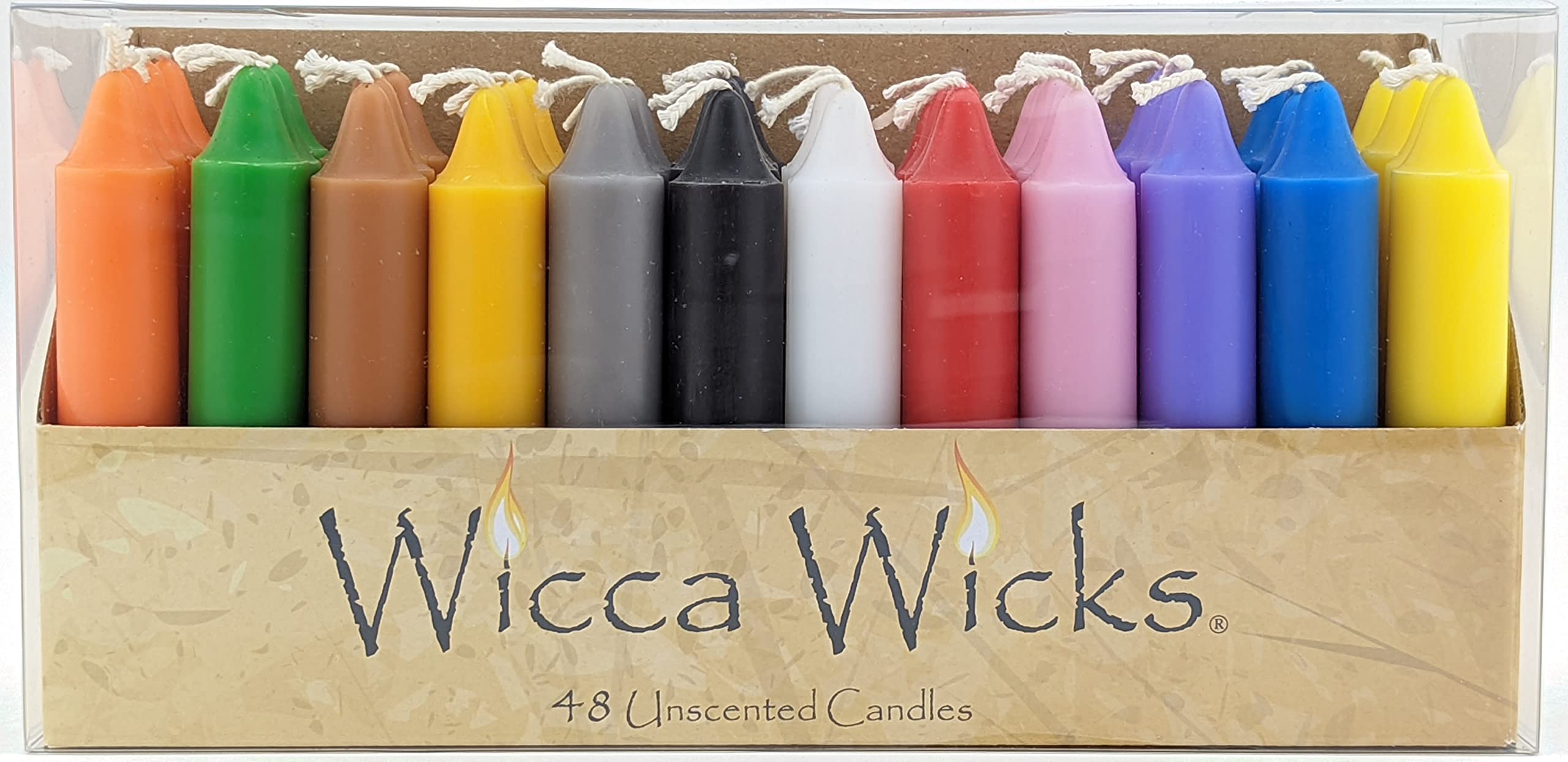 WICCA WICKS 4-inch taper candles burn evenly for ceremonies and decor.