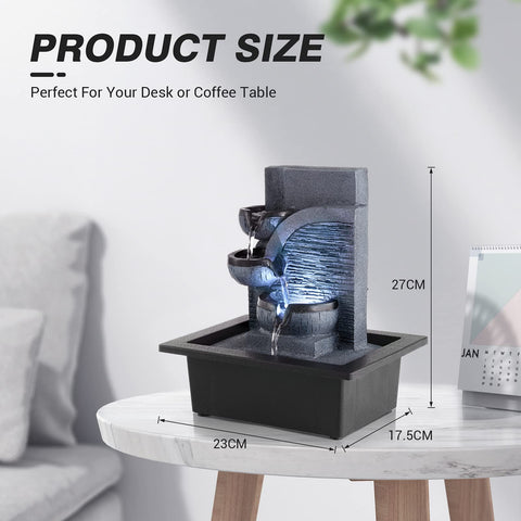 WICHEMI compact desktop fountain fits in office or bedroom spaces.