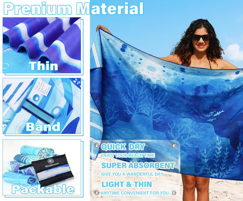 Widdonen sand-repellent beach towels designed to stay clean on sunny days
