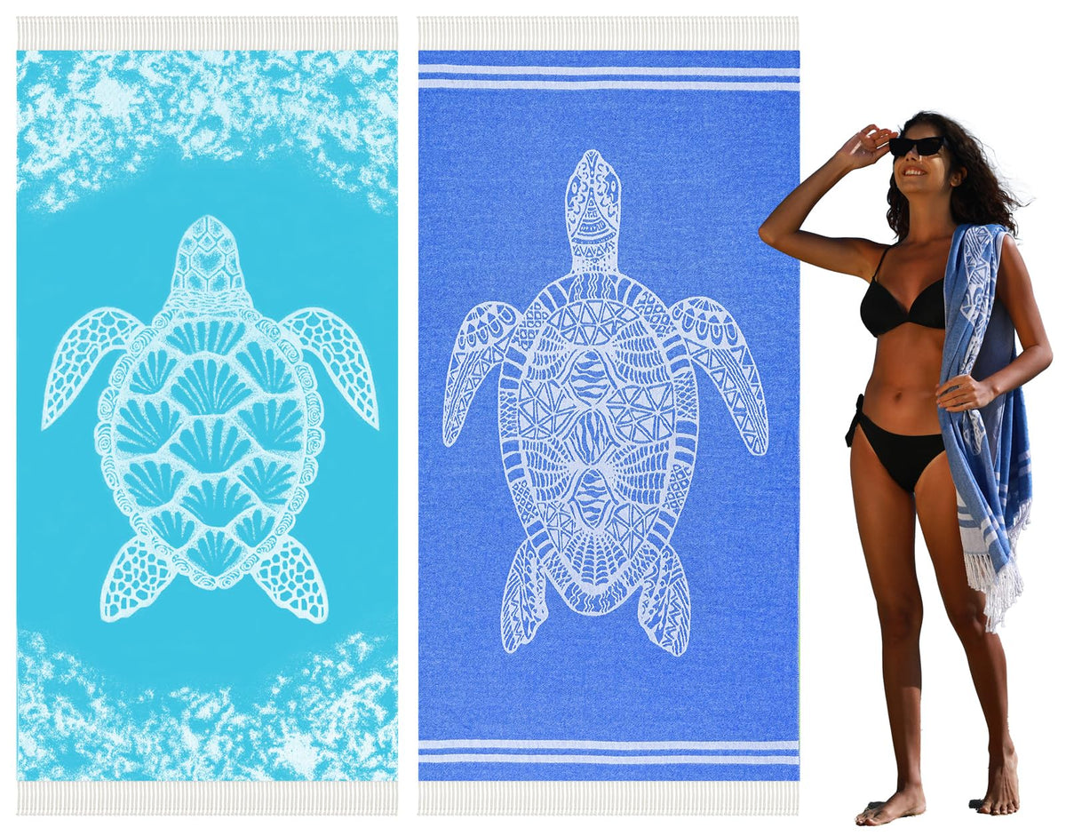 Widdonen Turkish beach towel large 36x79 inches covers a sun lounger