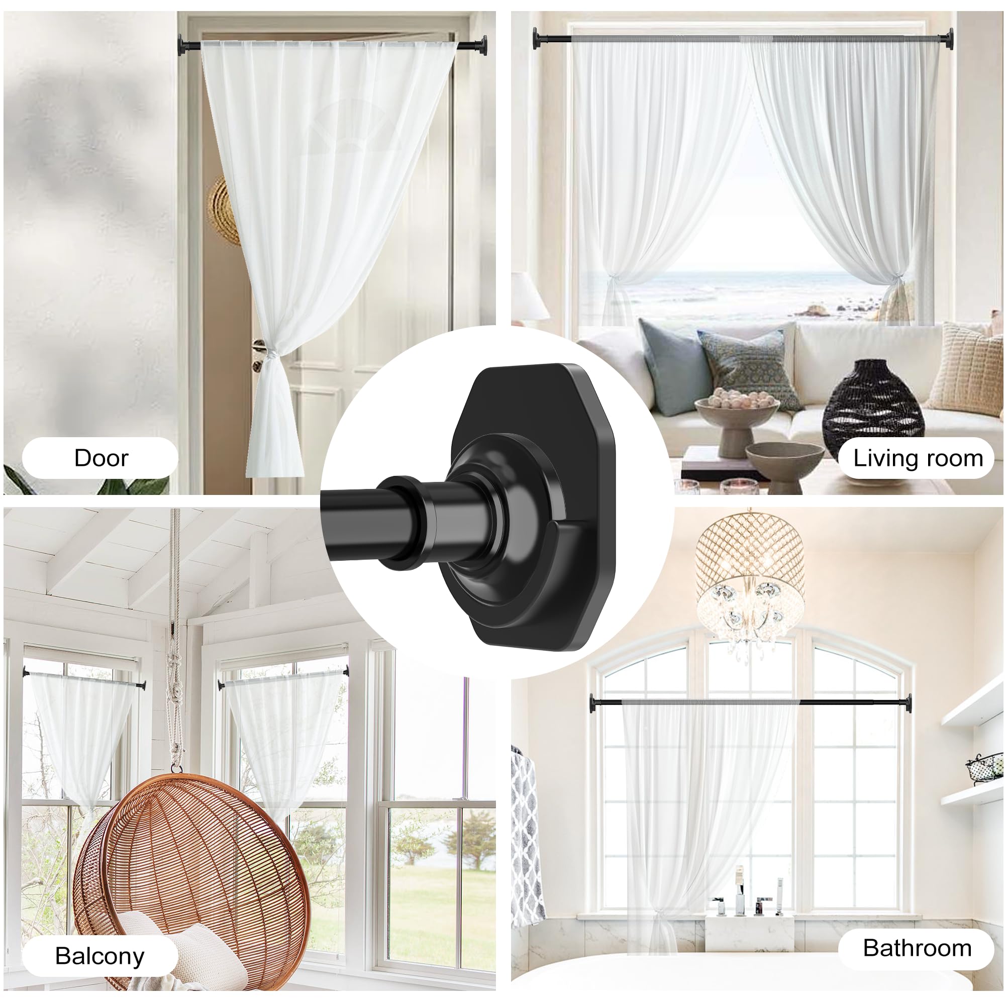 Widiyana multi-use curtain rod ideal for bathroom, balcony, and bedroom.
