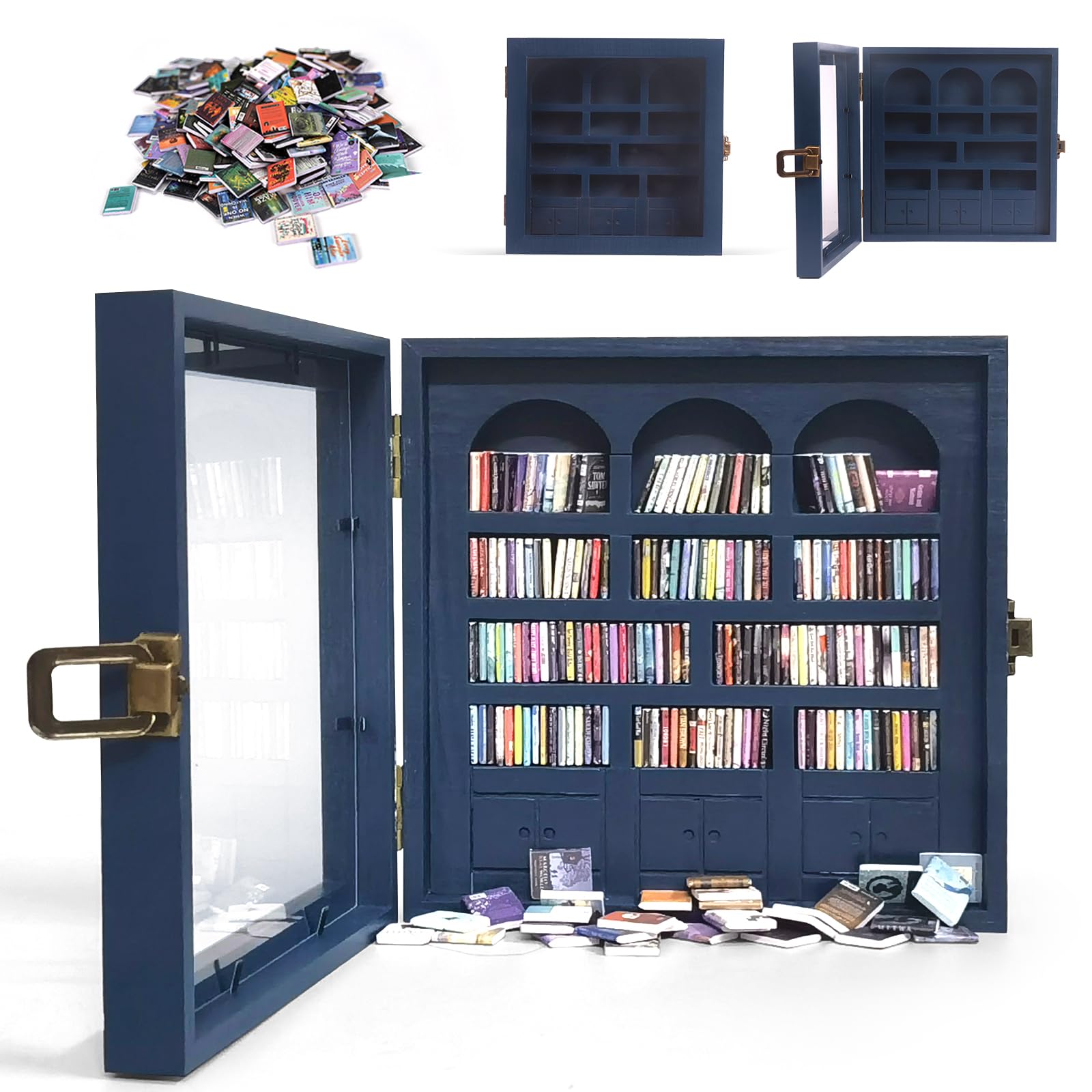 WifePro Anxiety Bookshelf front view, compact desk charm for small spaces
