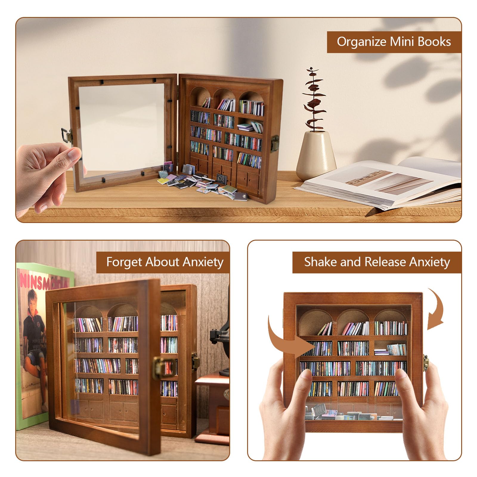 WifePro Anxiety Bookshelf rocking action offers tactile stress-relief moments.