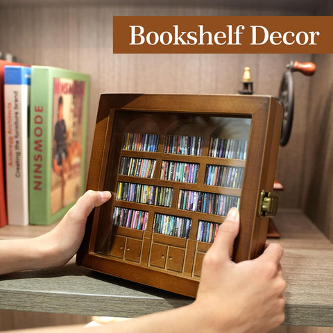 WifePro Anxiety Bookshelf walnut finish adds warm, stylish decor to any room.
