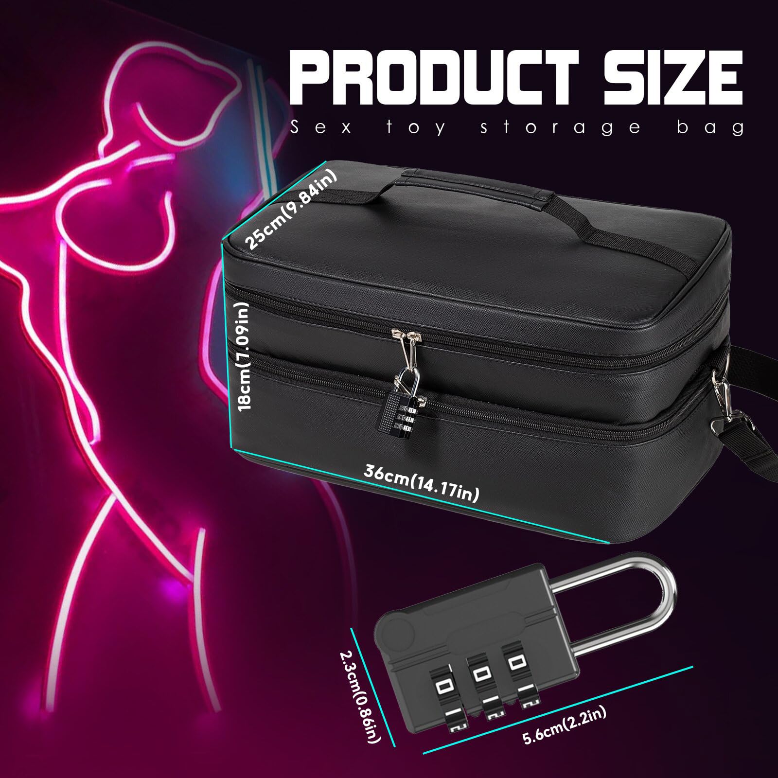 Wifsakong discreet toy box front view for travel and privacy