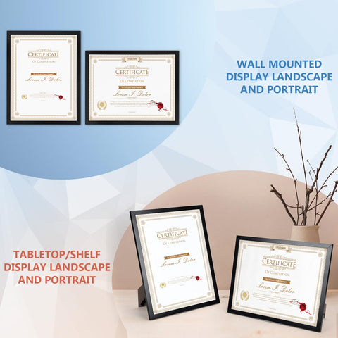WIFTREY 8.5x11 frame set bulk pack for certificates and diplomas