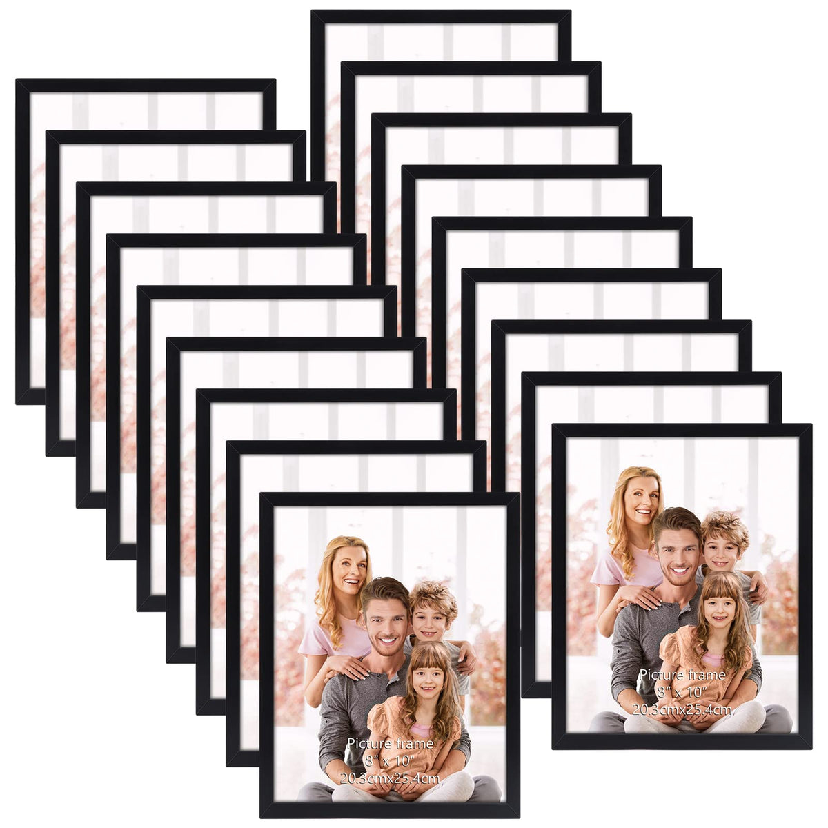 WIFTREY black 8x10 frame set for wall or tabletop display.