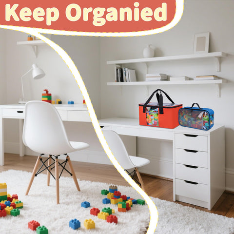 Wigojoy colorful bags encourage organized playrooms.