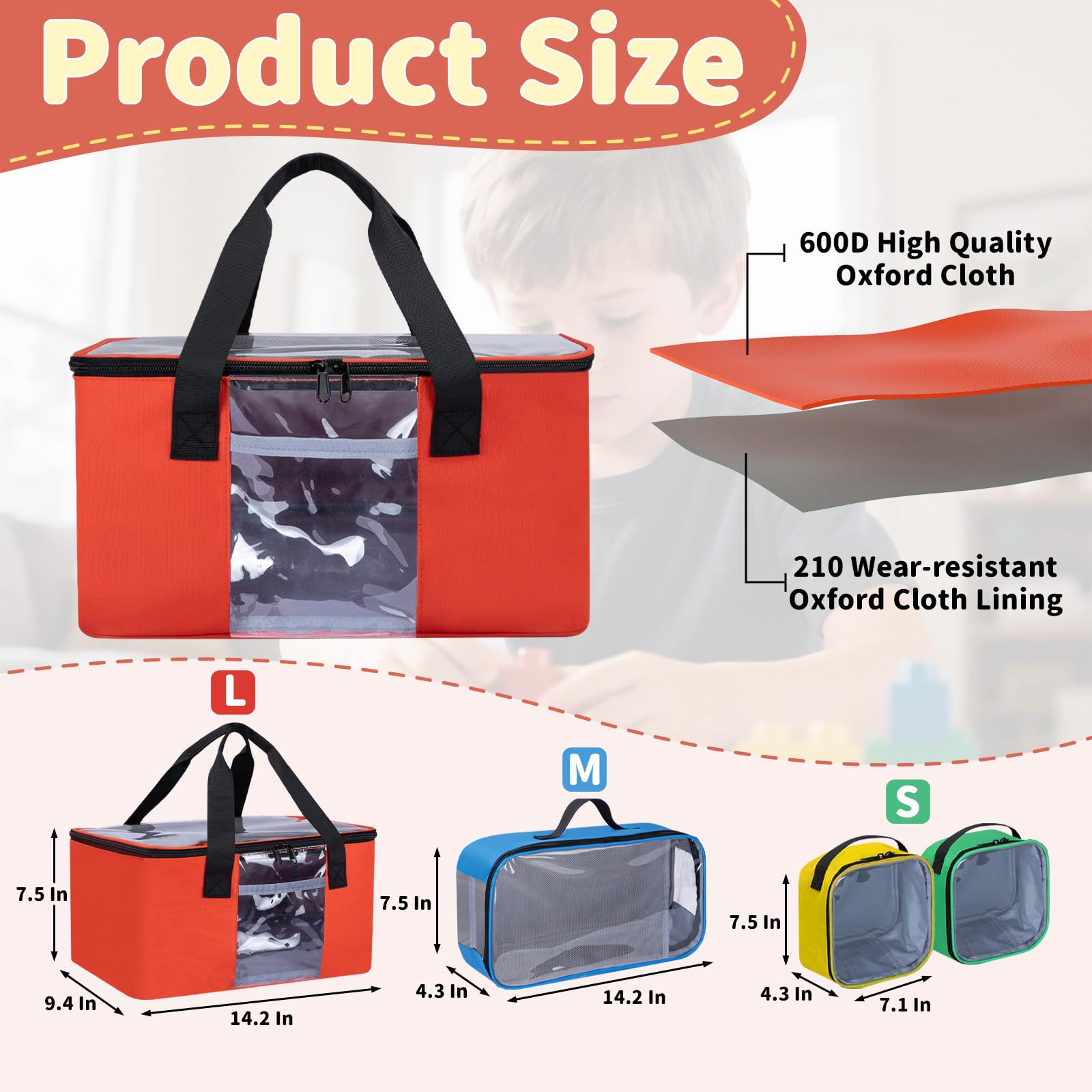 Wigojoy bag shows label pockets for easy toy sorting.