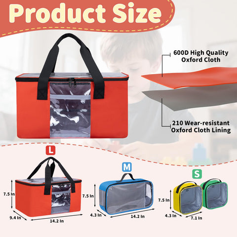 Wigojoy bag shows label pockets for easy toy sorting.