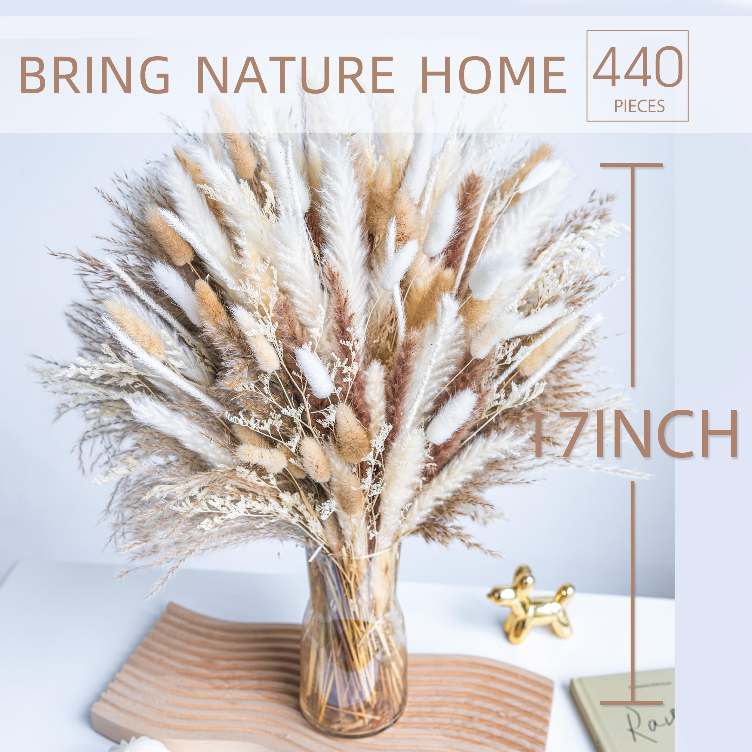 WILD AUTUMN pampas grass bouquet in vase highlighting boho centerpiece potential