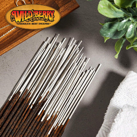 Wild Berry Vanilla incense stick showing smooth burn.