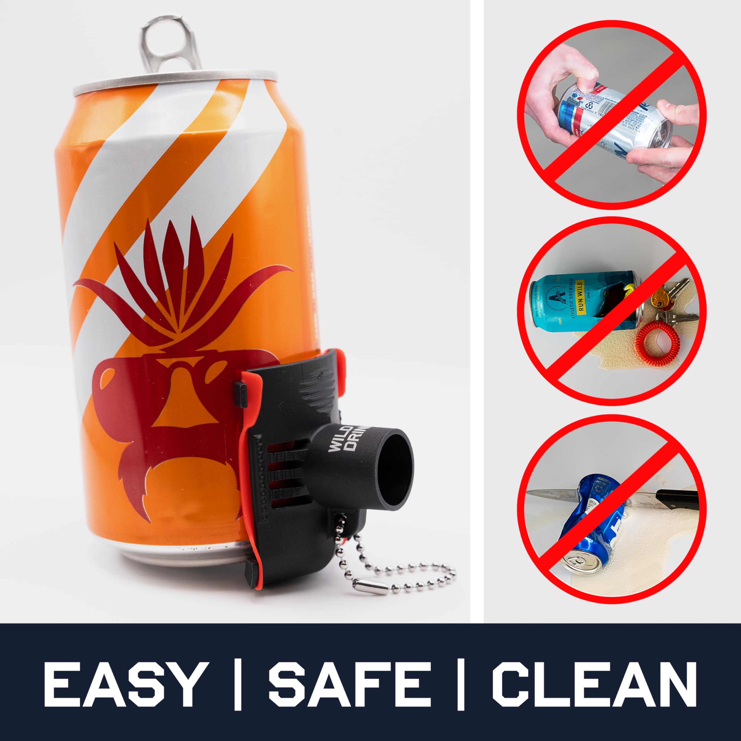 Wild Man Krak'in 2.0 universal can compatibility for sodas and energy drinks.