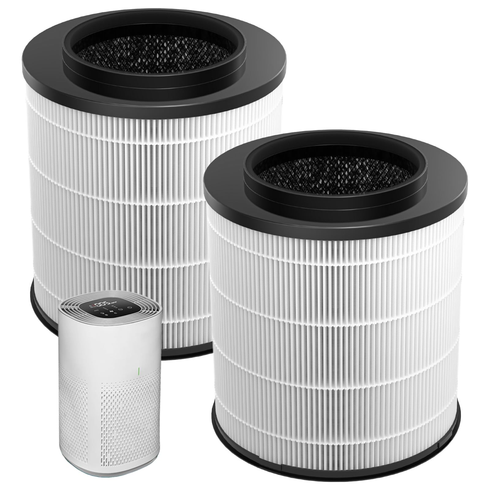 WILERDA 12030 replacement filter pack for Clorox purifiers in a two-pack setup for continuous air cleaning.