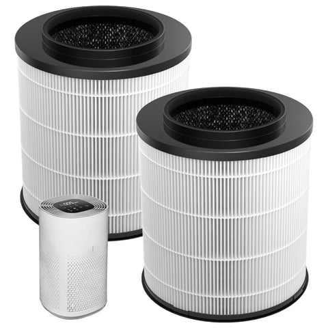 WILERDA 12030 replacement filter pack for Clorox purifiers in a two-pack setup for continuous air cleaning.