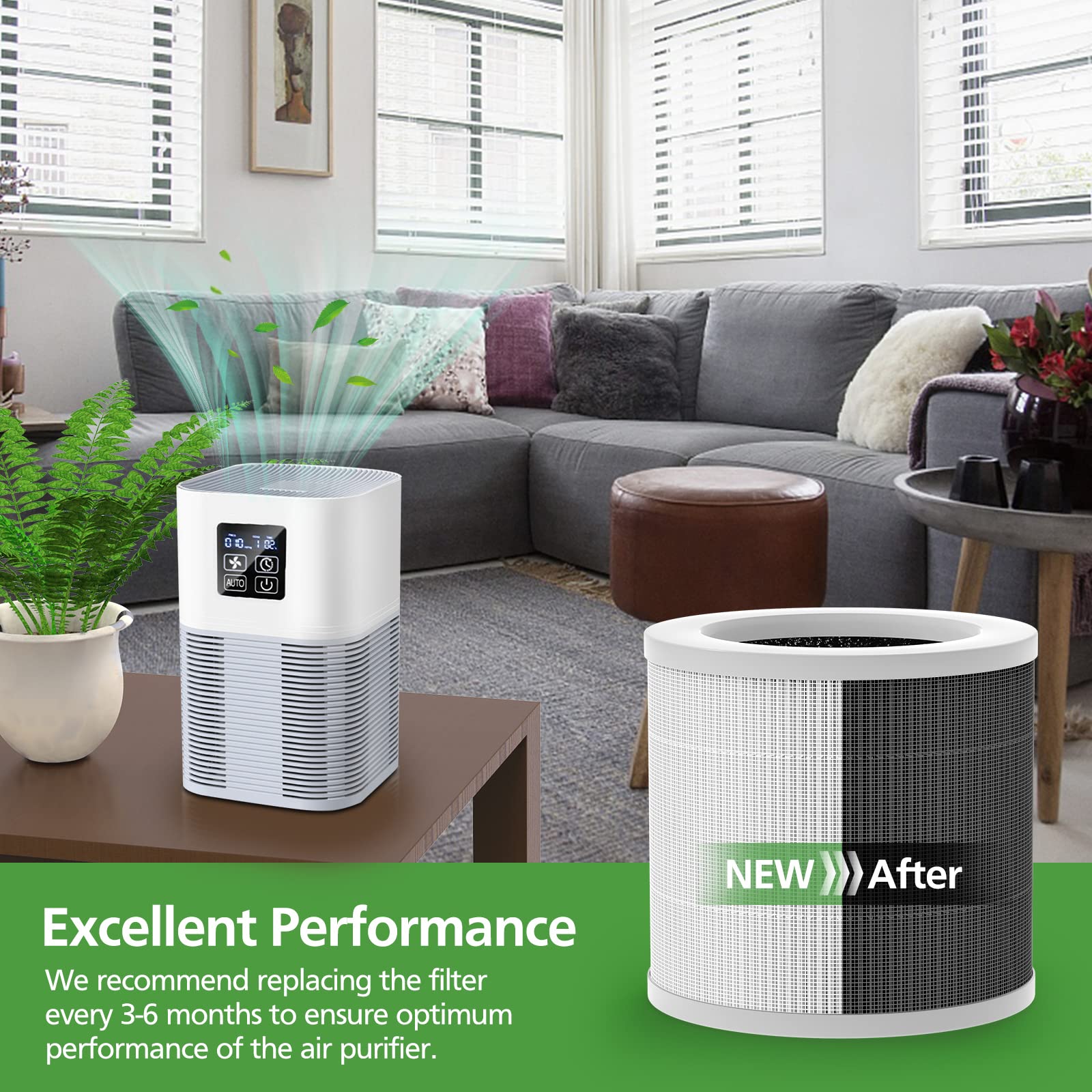 WILERDA A1 replacement filter with simple tool-free installation.