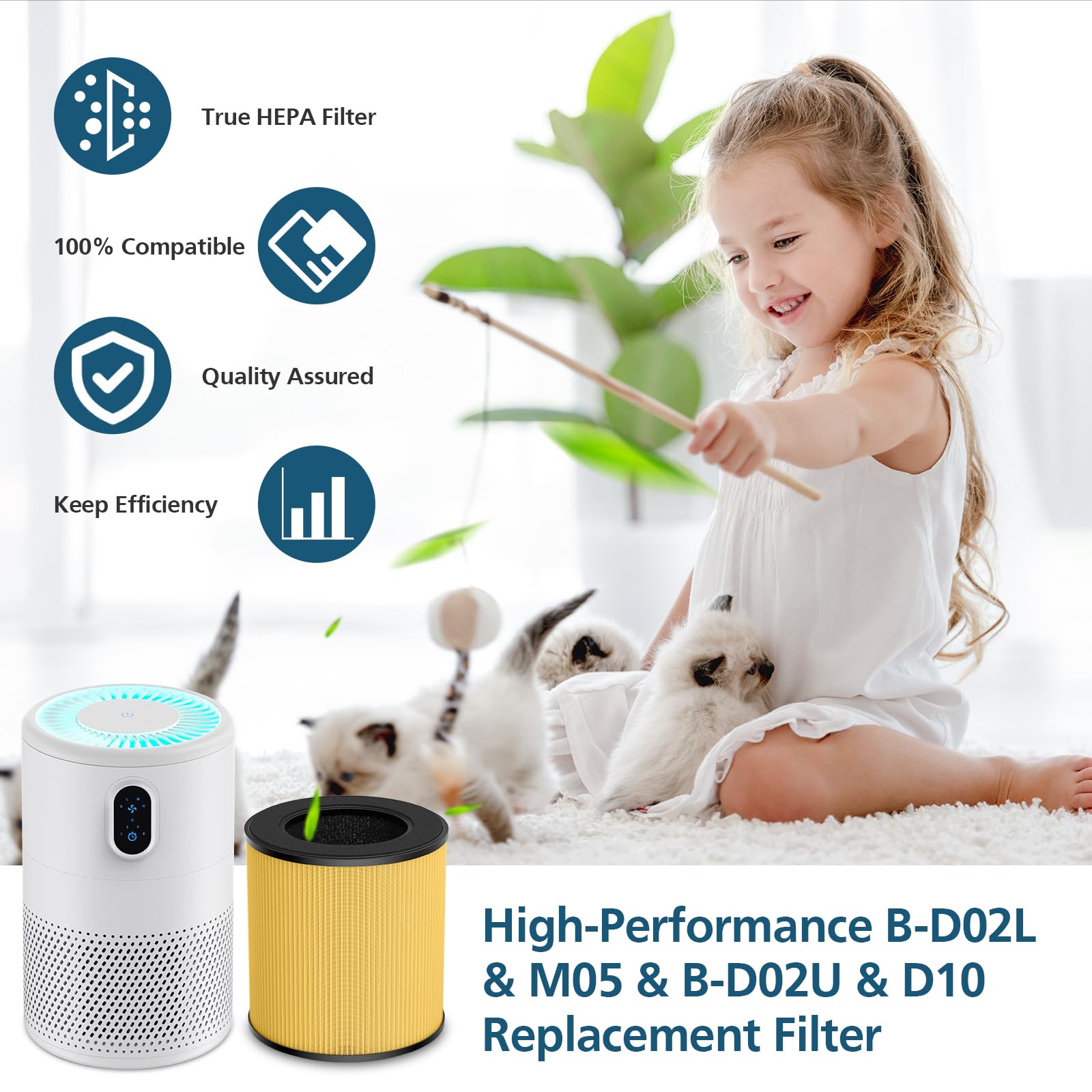 BD02L/M05 replacement filter in use delivering refreshed air