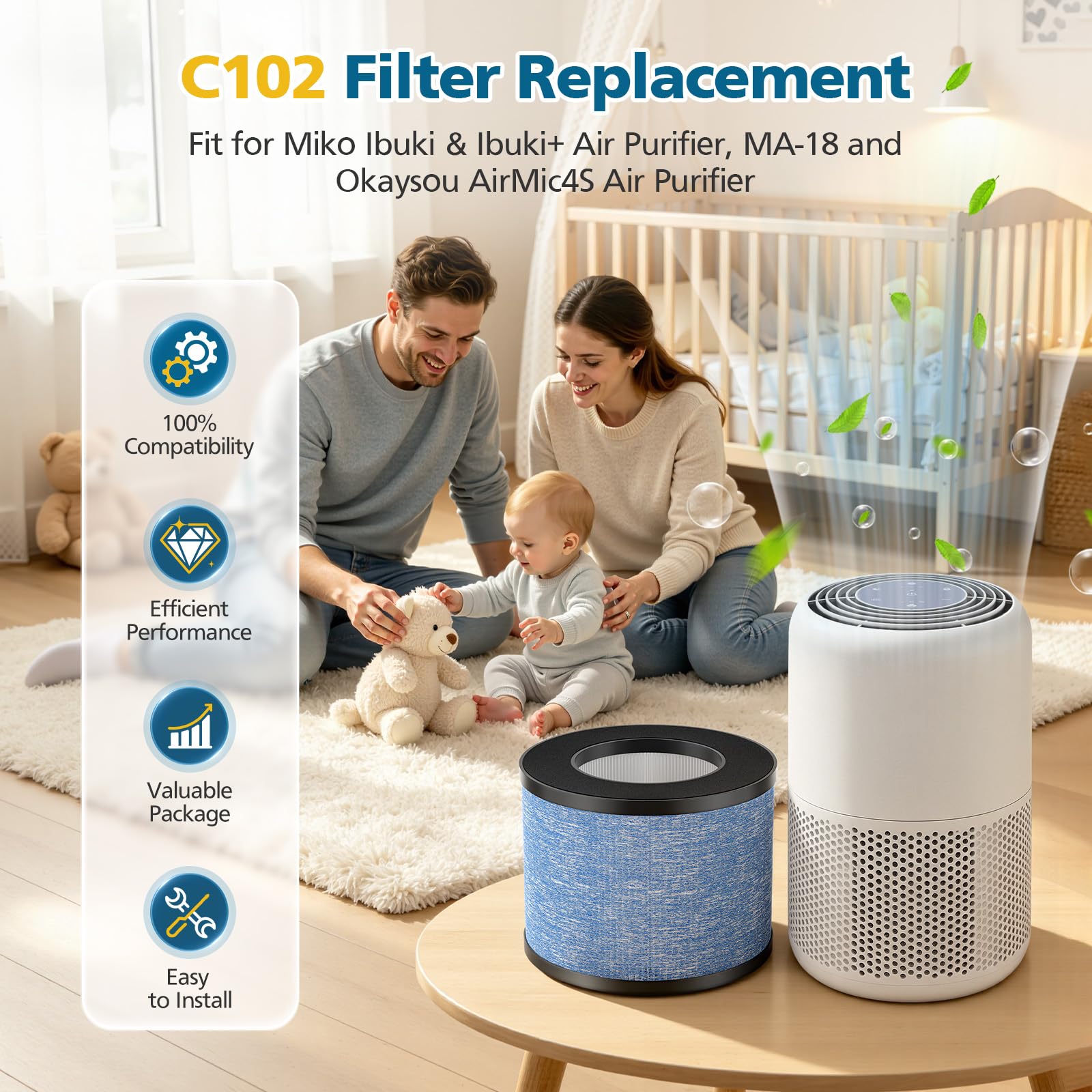 WILERDA C102 MA-01CW two-pack side view showing filter stack