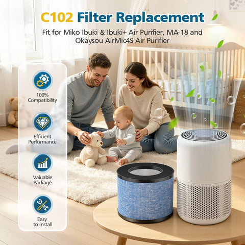 WILERDA C102 MA-01CW two-pack side view showing filter stack