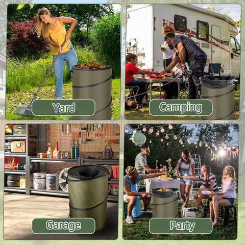 Willbetoper 30-gallon capacity reduces trips during seasonal cleanup.