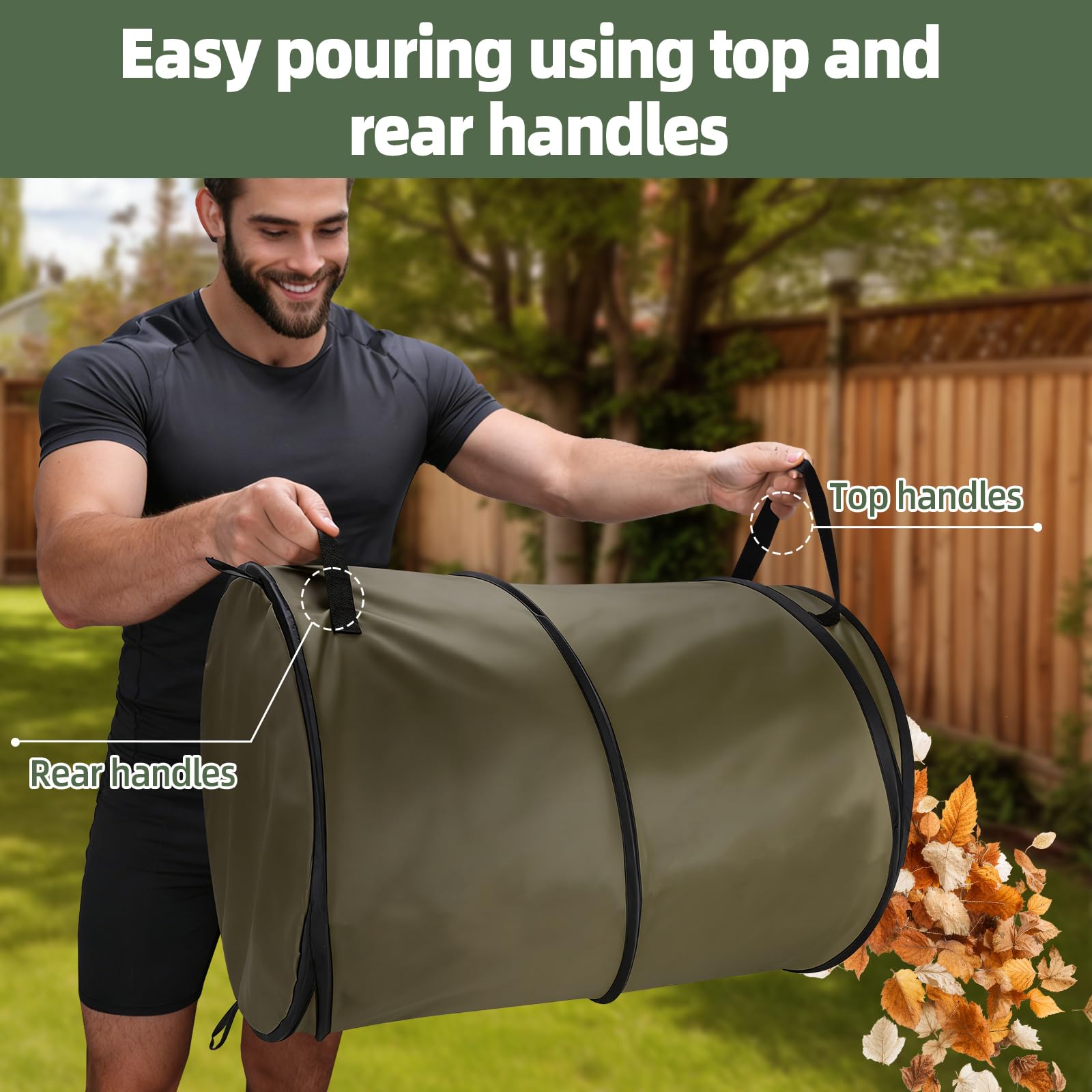 Willbetoper Oxford fabric construction offers durability for heavy leaves and branches.