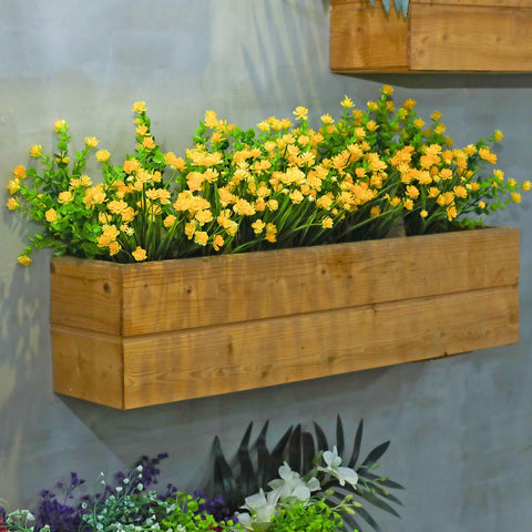 WILLBOND close-up of yellow boxwood shrub artificial leaves and texture