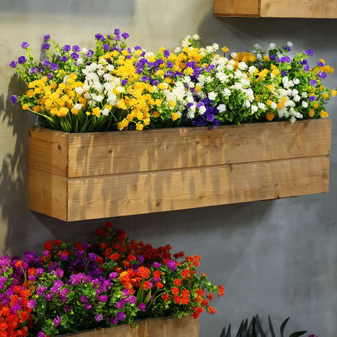 WILLBOND porch garden decor on planters and window boxes, instant color.