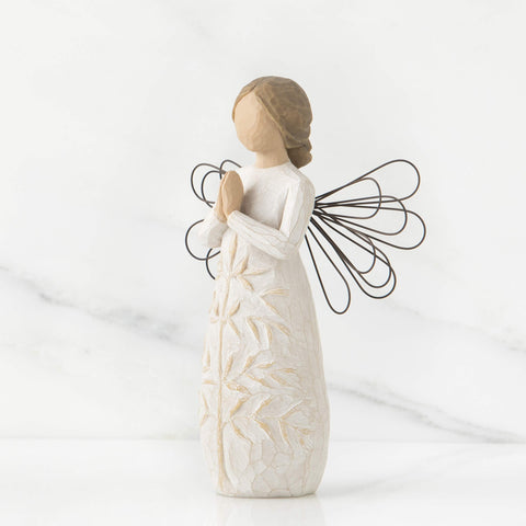 Willow Tree angel hands in prayer, offering hope and calm in any room