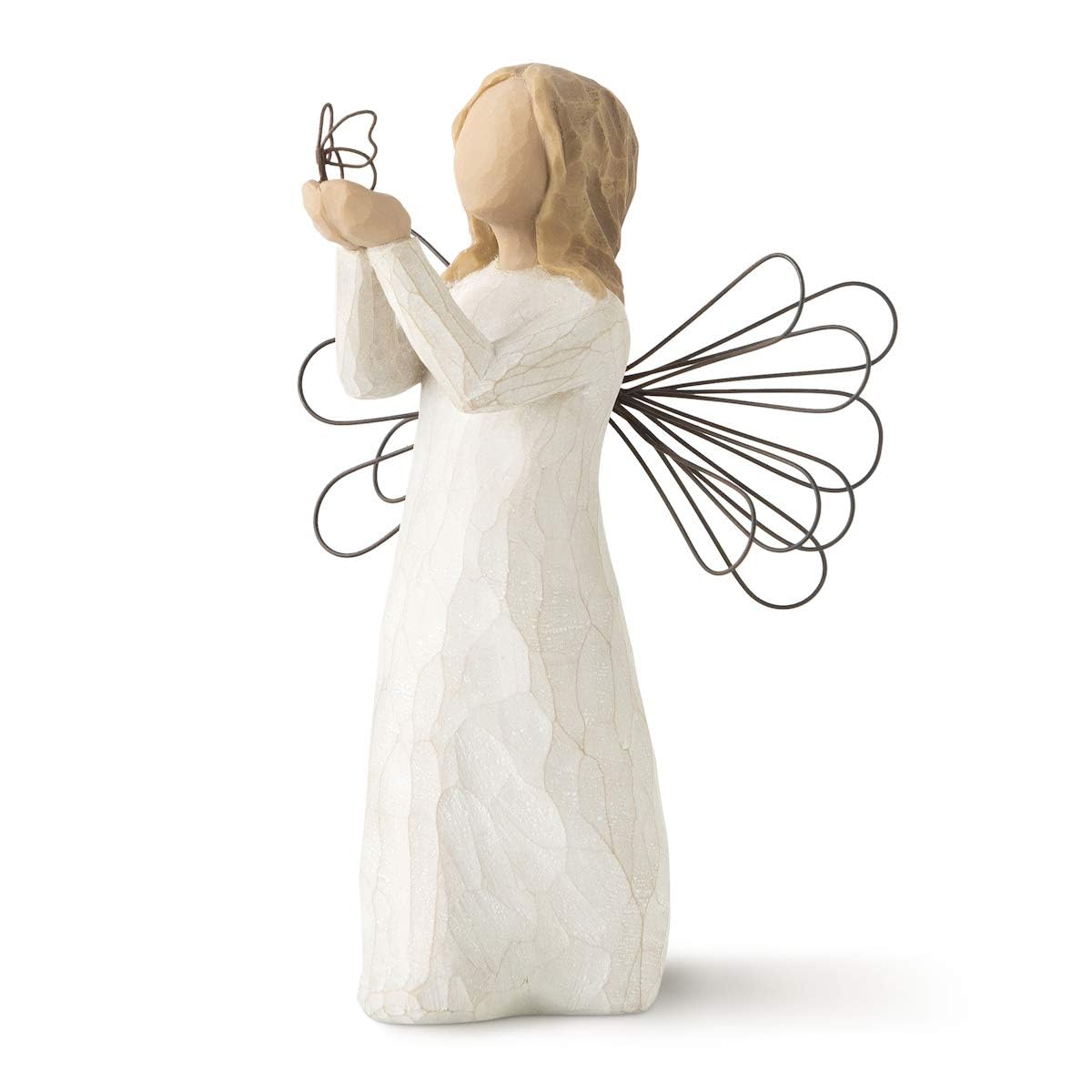 Willow Tree Angel of Freedom 5-inch figure with wire wings, ideal for milestone display.