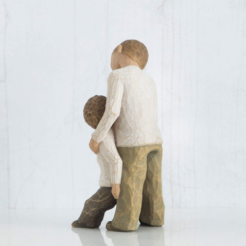 Willow Tree Brothers arrangement idea for reflecting healthy family relationships on mantel