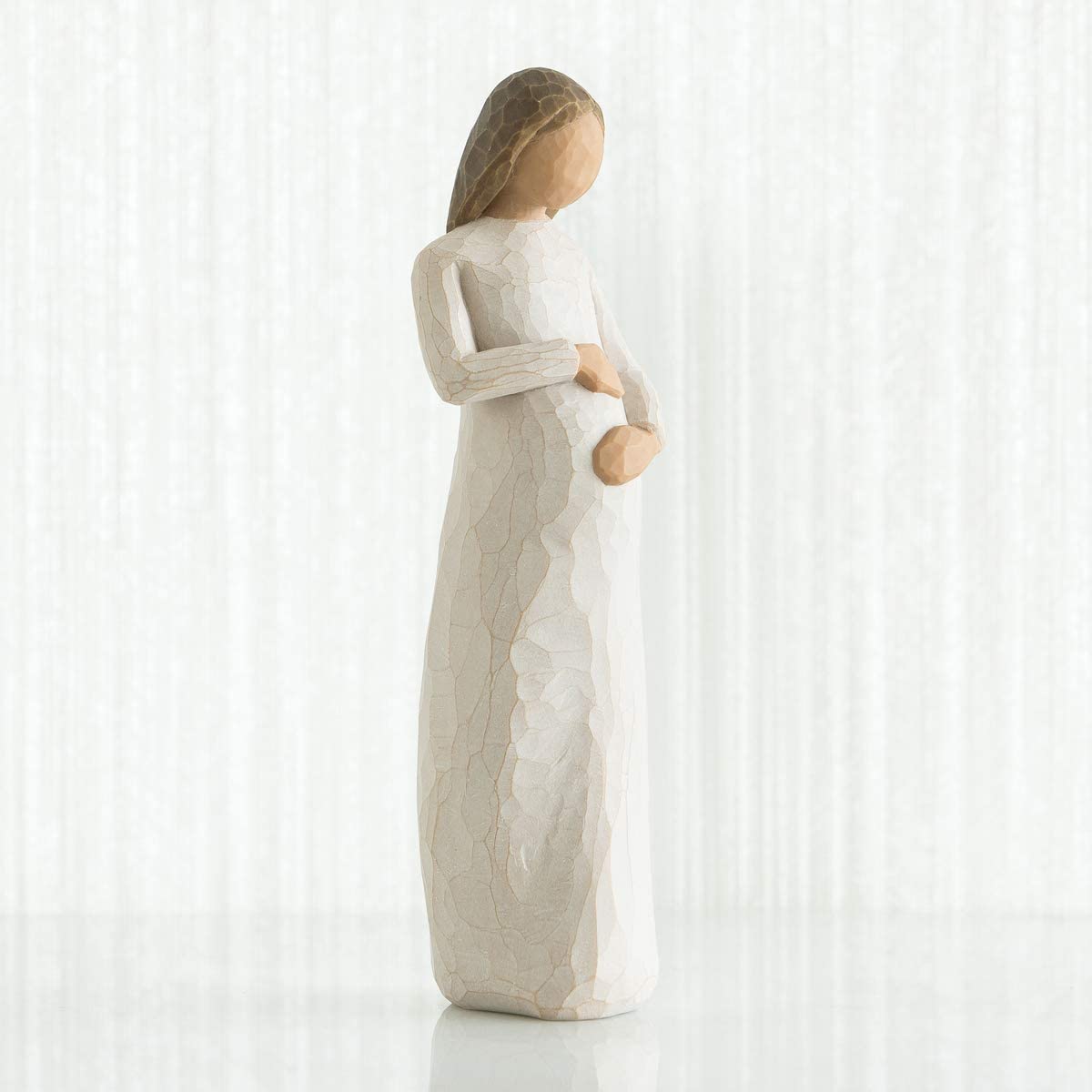 Willow Tree Cherish figure hands on belly close-up showing gentle emotion for display