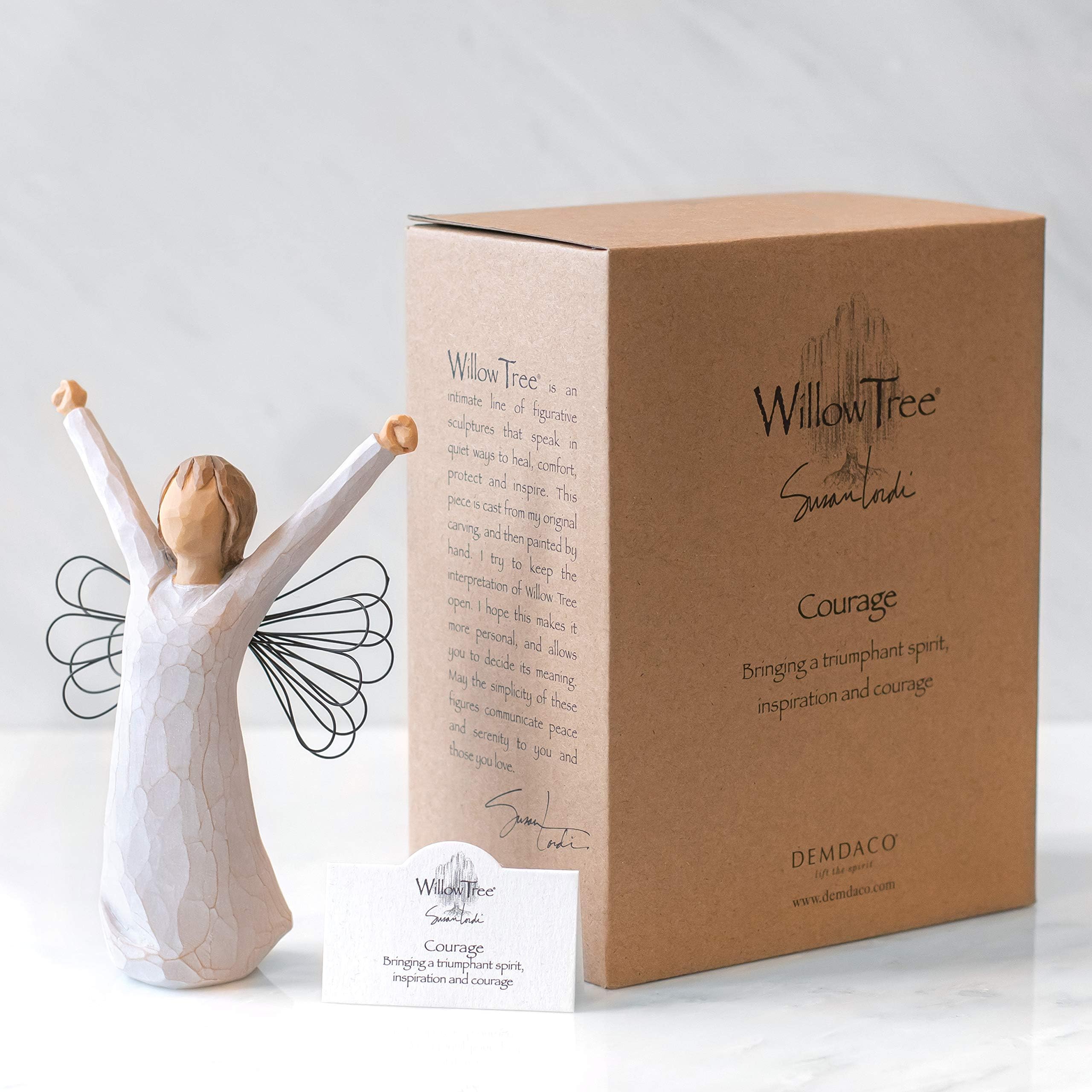 Willow Tree Courage Angel gift-ready packaging supports thoughtful gifting moments.