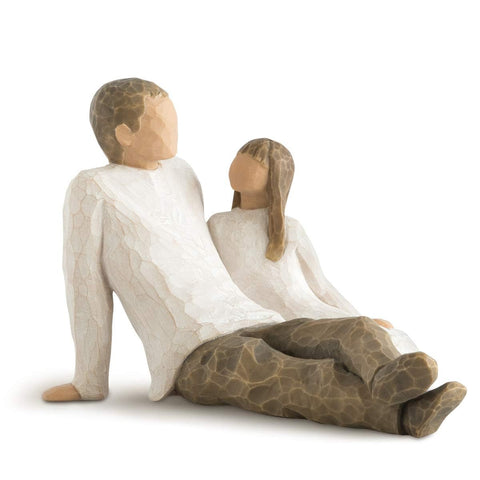 Willow Tree father and daughter seated figure, perfect keepsake for family moments.