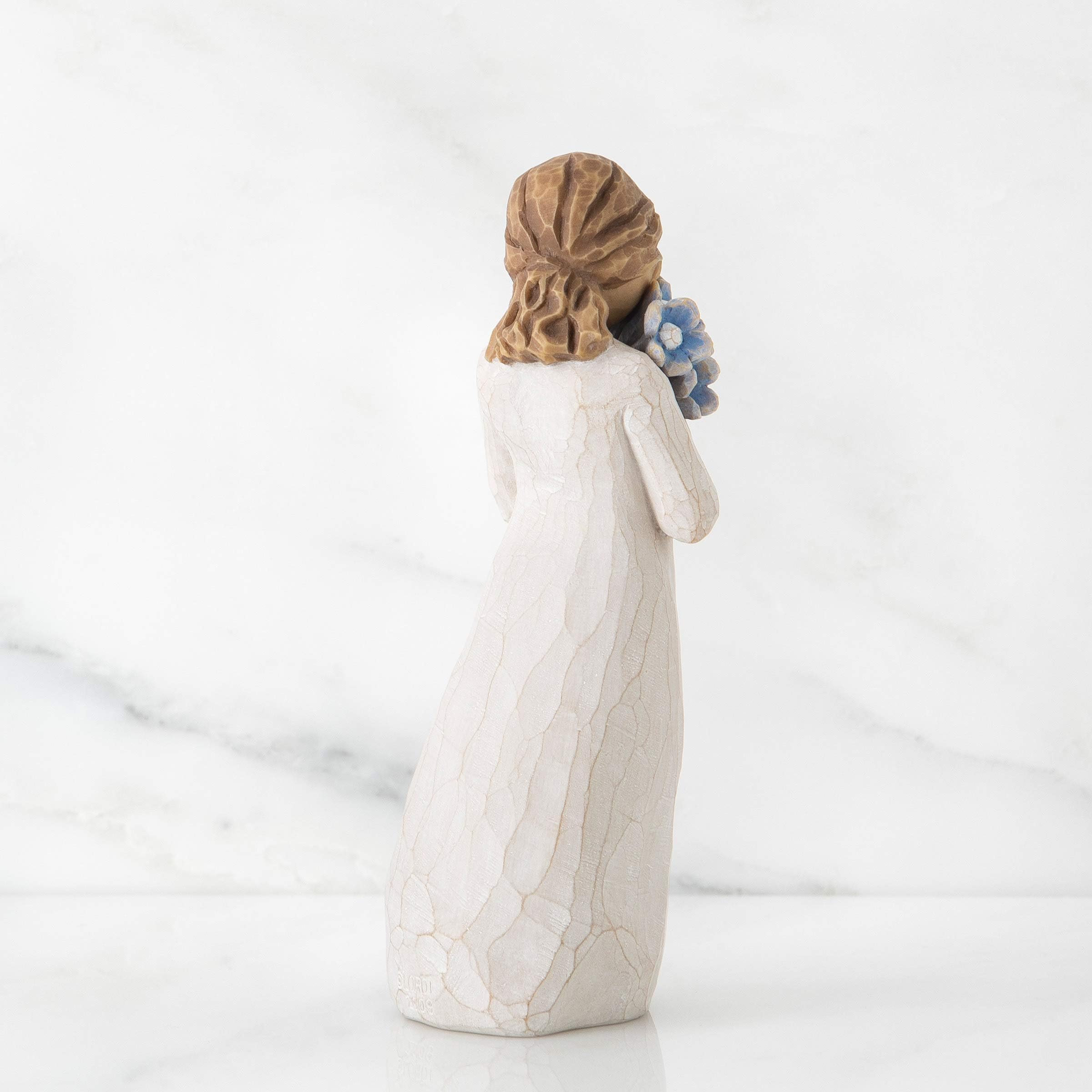 Willow Tree Forget-me-not figure cream dress, elegant home decor moment.