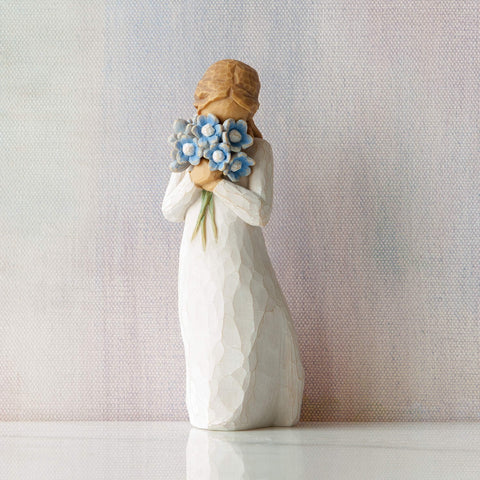 Willow Tree Forget-me-not figure in box, ready for gifting.
