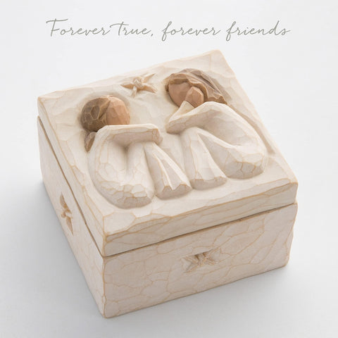 Willow Tree bottom message reveals love and friendship.