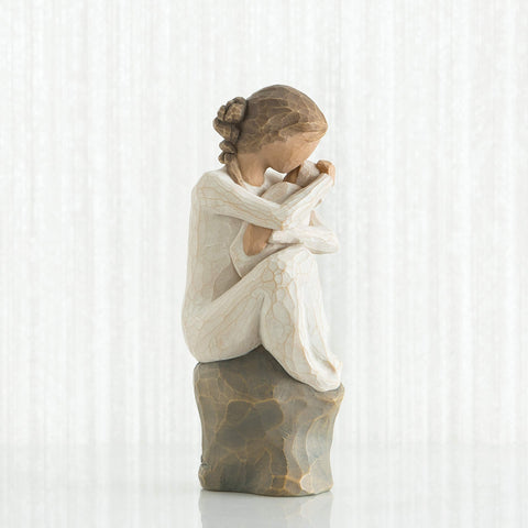 Willow Tree Guardian close-up showing baby cradled in arms