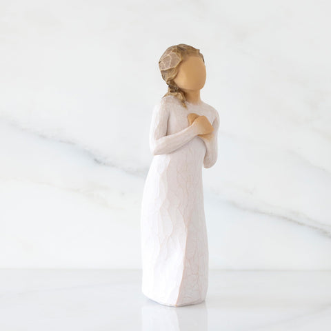 Willow Tree Here for You crafted by Susan Lordi, hand-carved and painted.