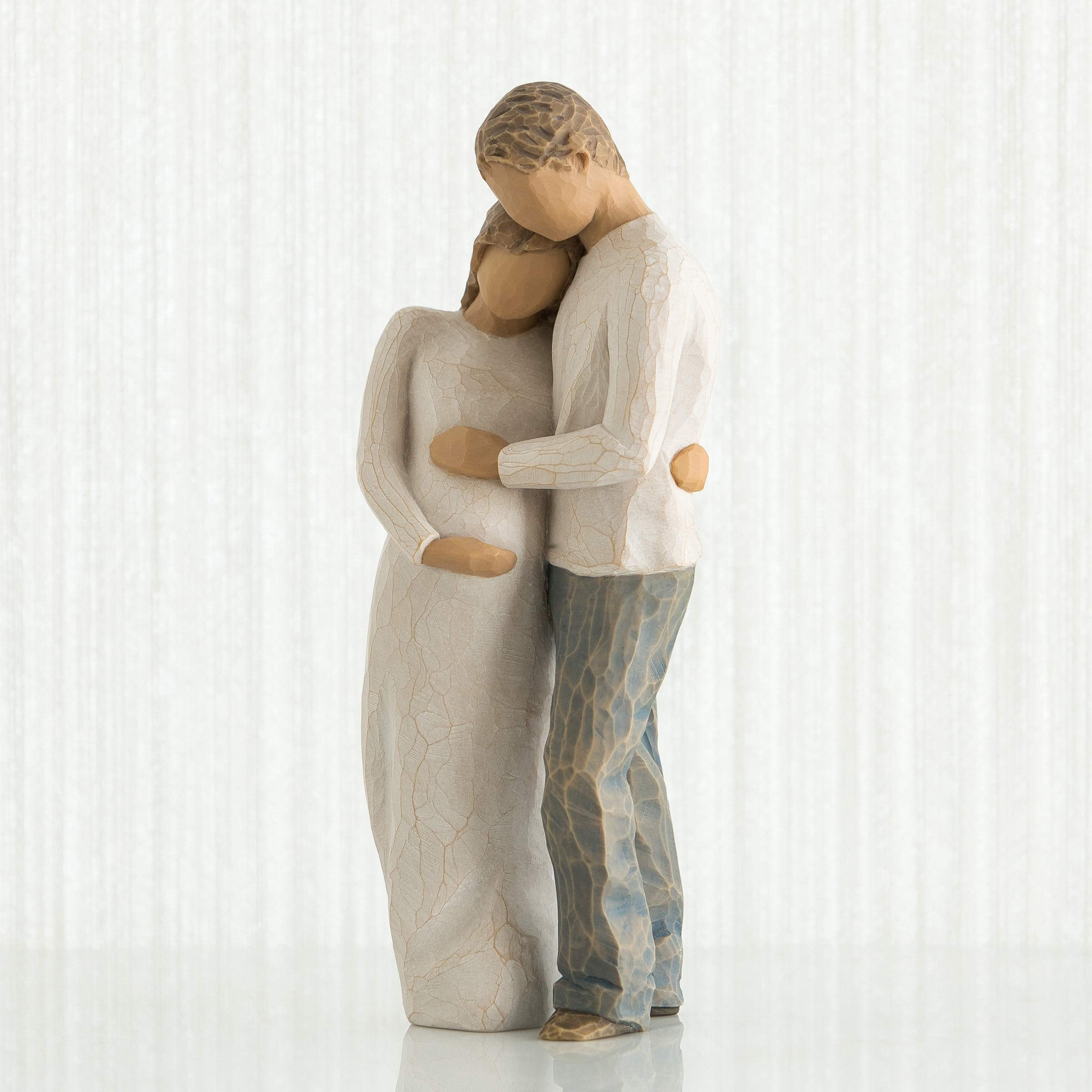 Willow Tree man in blue jeans and cream shirt detail, complements family groupings