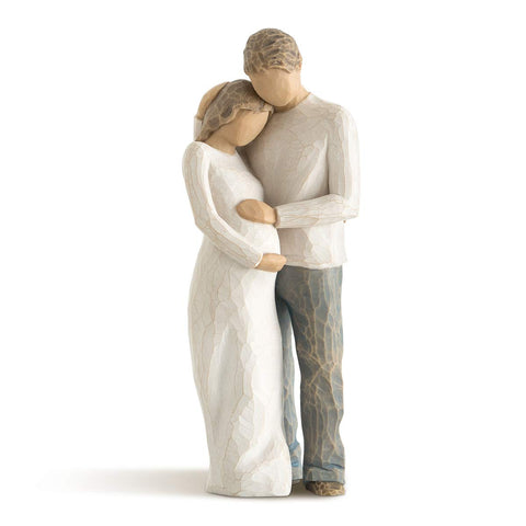 Willow Tree home figure standing couple embrace, ideal for family display on a shelf