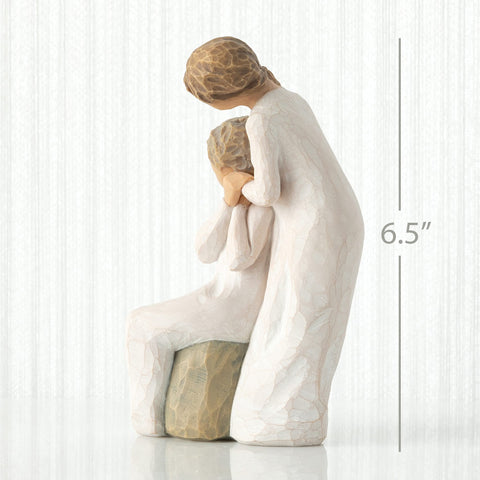 Willow Tree Loving My Mother full figure with daughter, ideal for shelf display.